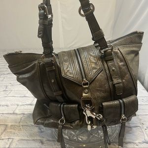 Francesco Biasia bag rustic brown slub purse